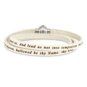 UNISEX Leather Bracelet Wrap Lord's Prayer